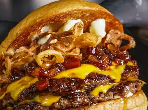 BBQ BACON + PAPAS FRITAS - Doble de Chimy Burgues