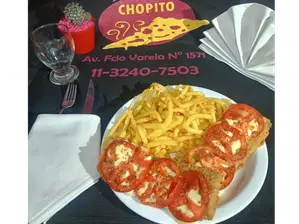 mila a la napolitana con fritas de chopito