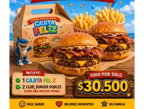 2 CLUB_BURGER SIMPLES INCLUYE PAPAS de CLUB BURGUER