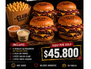 CHESSBURGER DOBLE ULTRASMASH c/papas de CLUB BURGUER
