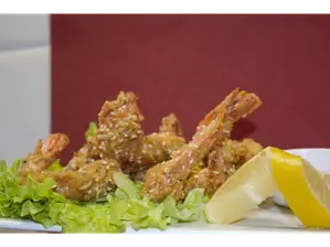 Langostinos apanados de Confiteria La Palma