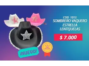 VAQUERO ESTRELLA LENTEJUELAS de COTIFIESTA COTILLON