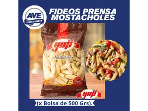 FIDEOS MOSTACHOLES ( x Bolsa de 500 Grs). de DISTRIBUIDORA AVE