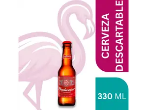 CERVEZA DESCARTABLE BUDWEISER 330 ML de FLAMINGO