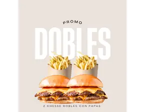 2 CHESSE BURGERS DOBLES + PAPAS de Francisco Burgers