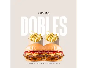 2 ROYAL DOBLES + PAPAS FRITAS de Francisco Burgers