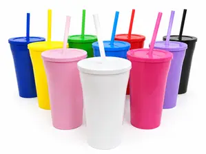 VASO CON GLITTERS TINI TAPA Y SORBETE 420 cc CONICOS de Insumos para el Emprendedor