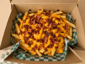 Papas con Cheddar y Bacon de Ke burger