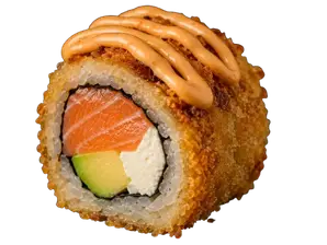 Hot salmon roll de Laila Sushi