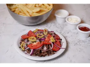 SHAWARMA DE FALAFEL con papas fritas de Lodelarmenio