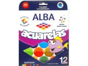Acuarela Alba en Caja x 12 c/Pincel oferta *** de masutiles