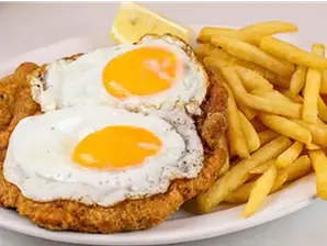 Milanesa a caballo con guarnición de Napoli | Pastas - Pizzas- Milanesas