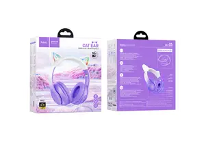 AURICULARES HOCO W42 CAT EARS ONEAR BLUETOOTH PURPURA de On the Go - On the Go - El Bunker del Tecnico Cordoba