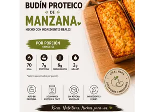 BUDIN PROTEICO MANZANA de Pangea Alimentos Naturales