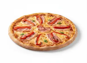 Pizza jamón y morrones de Simple y Rico
