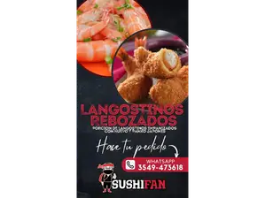 Langostinos rebozados con papas fritas de Sushifan