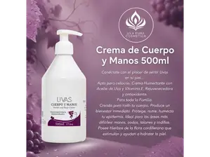 Crema de Cuerpo y Manos 500 ml- Apta Celiacos- de UVAPURACOSMETICA