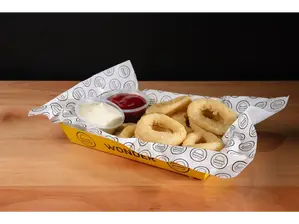 Aros de cebola de Wonder Hamburguesería - Vlack Valle Escondido
